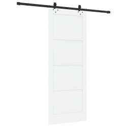 Porte Coulissante avec Quincaillerie Blanche 83x211 cm en Bois de Pin Massif 