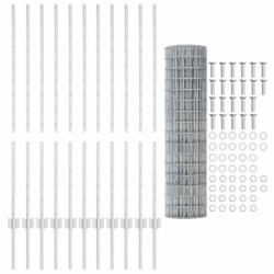 Clôture Euro avec 22 poteaux en U Argent 1,2x25 m Acier 