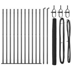 Set de clôture Lot de 2 Gris Acier 25 x 1,5 m Durable 