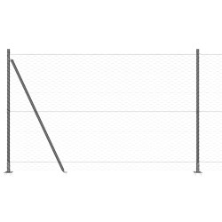 Set de clôture Lot de 2 Gris Acier 25 x 1,5 m Durable 