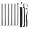 Ensemble de Poteaux de Clôture Set de 2 Gris Métal, PVC 