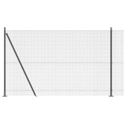 Ensemble de Poteaux de Clôture Set de 2 Gris Métal, PVC 