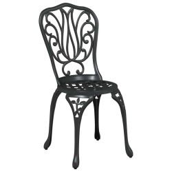 Set de bistrot de jardin 3 pièces Noir en alu moulé 