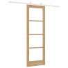 Porte coulissante avec matériel 'ORKDAL'en bois massif et verre 