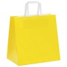 Sacs en papier 50 pcs avec poignées jaune 26x17x25 cm 