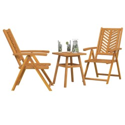 Ensemble bistro de jardin 3 pcs Marron Bois d'acacia massif 