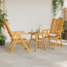 Ensemble bistro de jardin 3 pcs Marron Bois d'acacia massif 