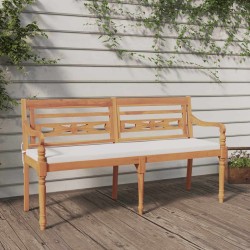 Banc Batavia avec coussin 150 cm Bois de teck massif 