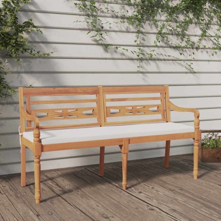Banc Batavia avec coussin 150 cm Bois de teck massif 