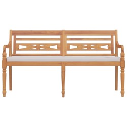 Banc Batavia avec coussin 150 cm Bois de teck massif 