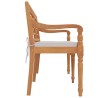 Banc Batavia avec coussin 150 cm Bois de teck massif 