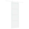 Porte Coulissante avec Set de Quincaillerie Blanche 83x232 cm Bois Massif Pin 