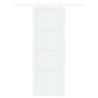 Porte Coulissante avec Set de Quincaillerie Blanche 83x232 cm Bois Massif Pin 