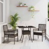 Ensemble Salle à Manger 3 Pièces Marron Rattan Poly 