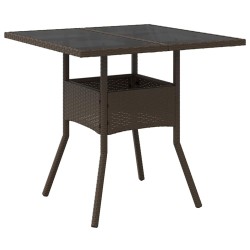 Ensemble Salle à Manger 3 Pièces Marron Rattan Poly 