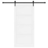 Porte coulissante avec kit blanc 93x202 cm en bois massif de pin 