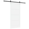 Porte coulissante avec kit blanc 93x202 cm en bois massif de pin 