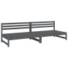 Canapés centraux de jardin 2 pcs gris 120x80 cm bois pin massif 