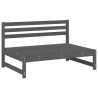 Canapés centraux de jardin 2 pcs gris 120x80 cm bois pin massif 