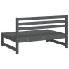 Canapés centraux de jardin 2 pcs gris 120x80 cm bois pin massif 