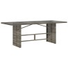Table de jardin dessus en verre gris 190x80x74cm résine tressée 