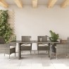 Table de jardin dessus en verre gris 190x80x74cm résine tressée 