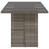 Table de jardin dessus en verre gris 190x80x74cm résine tressée 