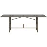 Table de jardin dessus en verre gris 190x80x74cm résine tressée 