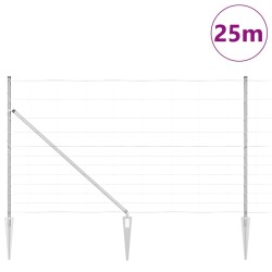 Clôture de champ 1,4 x 25 m en acier galvanisé 