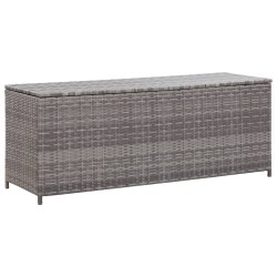 Boîte de rangement de jardin gris 120x50x60 cm résine tressée 