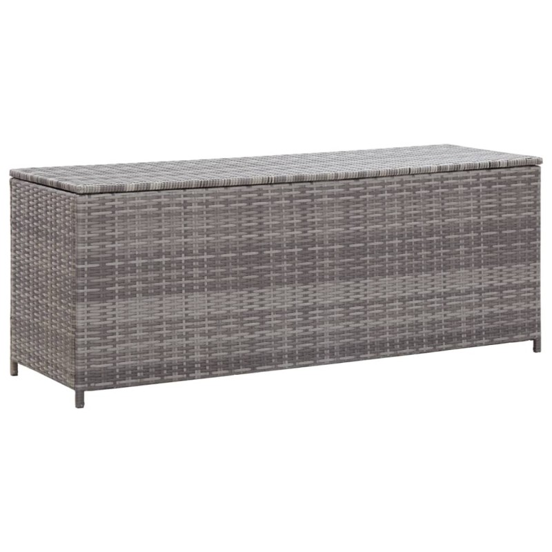 Boîte de rangement de jardin gris 120x50x60 cm résine tressée 
