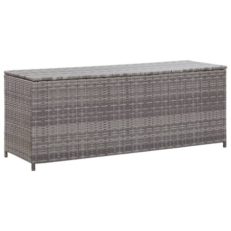 Boîte de rangement de jardin gris 120x50x60 cm résine tressée 