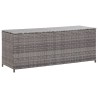 Boîte de rangement de jardin gris 120x50x60 cm résine tressée 