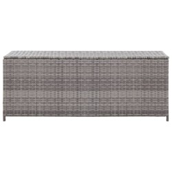 Boîte de rangement de jardin gris 120x50x60 cm résine tressée 