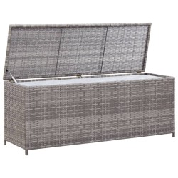 Boîte de rangement de jardin gris 120x50x60 cm résine tressée 
