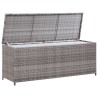 Boîte de rangement de jardin gris 120x50x60 cm résine tressée 