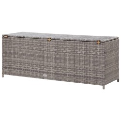 Boîte de rangement de jardin gris 120x50x60 cm résine tressée 