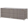 Boîte de rangement de jardin gris 120x50x60 cm résine tressée 