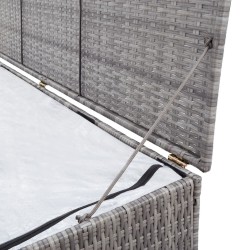 Boîte de rangement de jardin gris 120x50x60 cm résine tressée 