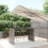 Table de bar et dessus en verre gris 185x80x110 cm poly rotin 