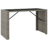 Table de bar et dessus en verre gris 185x80x110 cm poly rotin 