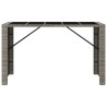 Table de bar et dessus en verre gris 185x80x110 cm poly rotin 