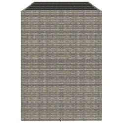 Table de bar et dessus en verre gris 185x80x110 cm poly rotin 