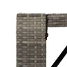 Table de bar et dessus en verre gris 185x80x110 cm poly rotin 