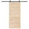 Porte coulissante Marron 100 x 208 cm Bois massif en pin 
