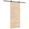 Porte coulissante Marron 100 x 208 cm Bois massif en pin 