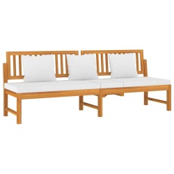 Lit de jour avec coussin crème 200x60x75cm Bois d'acacia solide  