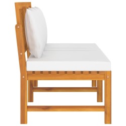 Lit de jour avec coussin crème 200x60x75cm Bois d'acacia solide  