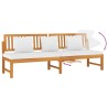 Lit de jour avec coussin crème 200x60x75cm Bois d'acacia solide  