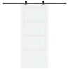Porte coulissante avec ensemble de quincaillerie Blanche 86x198,5 cm Bois massif en pin 
